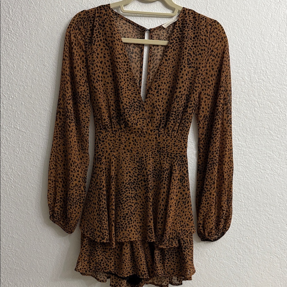 ILLA ILLA Leopard Print Long Sleeve Dress